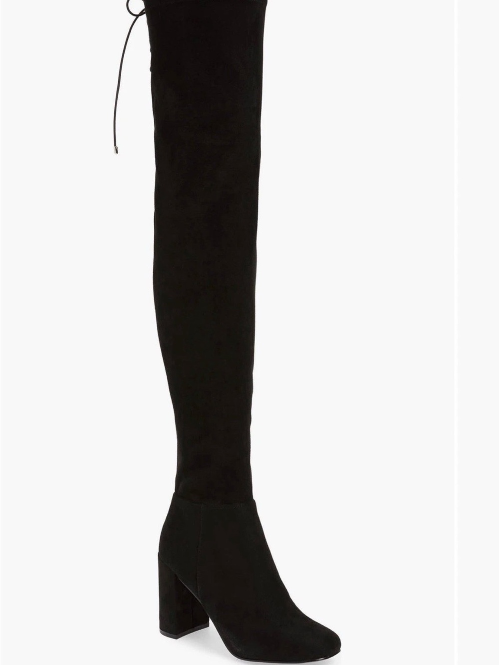 Chinese Laundry Black Over-the-Knee Suede Block Heel Boots - Picture 2 of 3